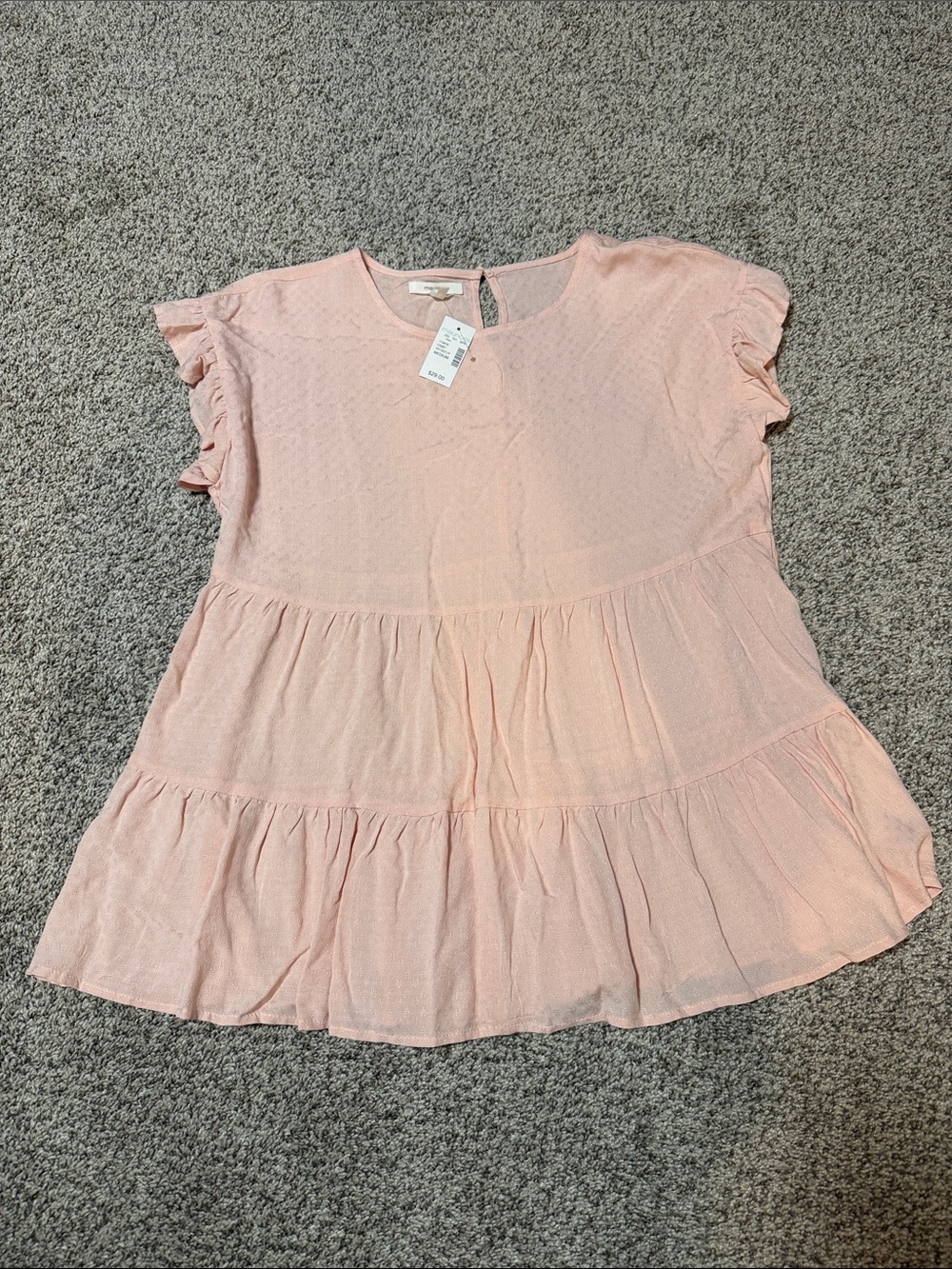 Light Pink Ruffled Tiered Blouse